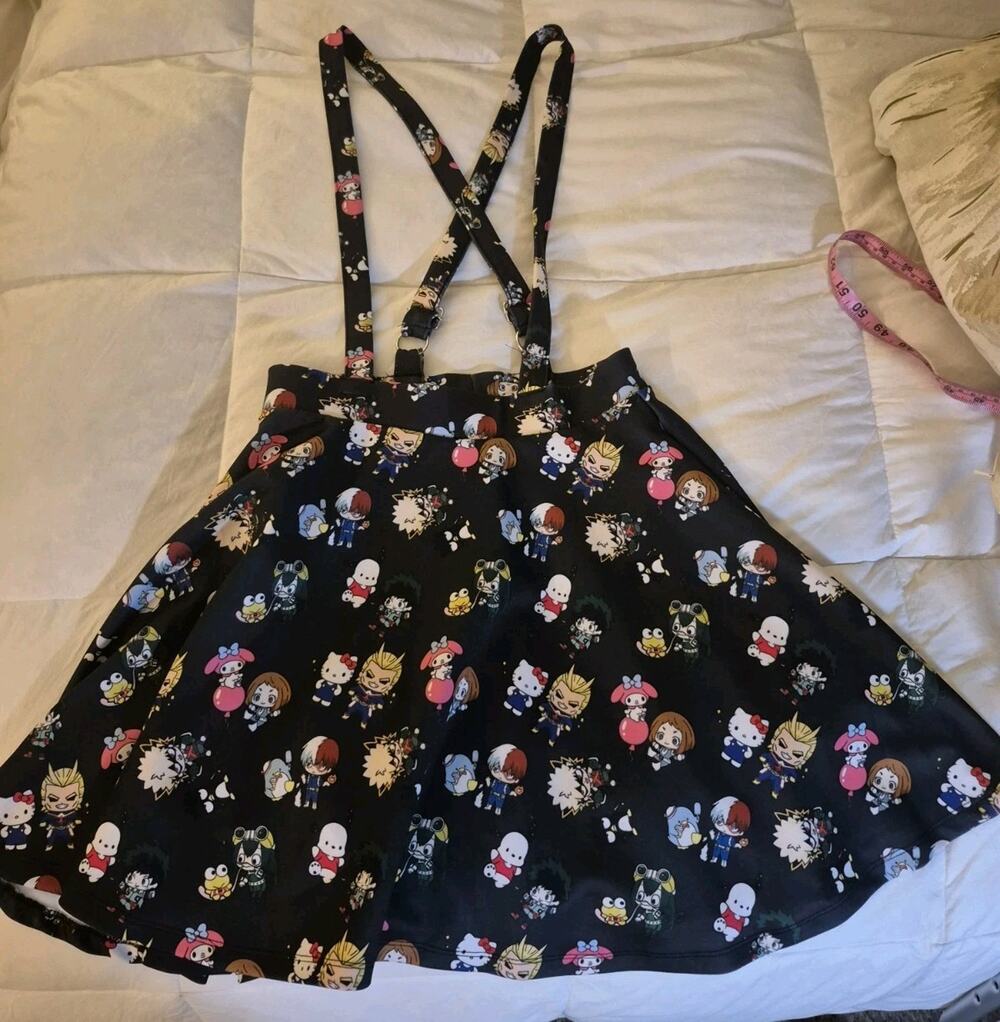 💥 Hot Topic Suspender Skirt My Hero Academia X Hello Kitty And Friends Sz S D6